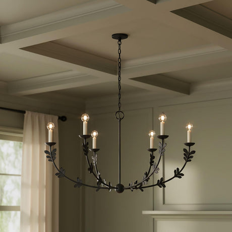 Aviva 6 Light Chandelier 40", Antique Iron