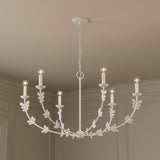 Aviva 6 Light Chandelier 40", Antique White for Farmhouse home with White Shiplap