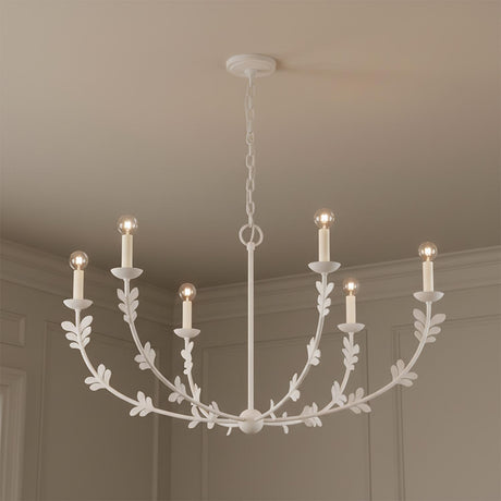 Aviva 6 Light Chandelier 40", Antique White