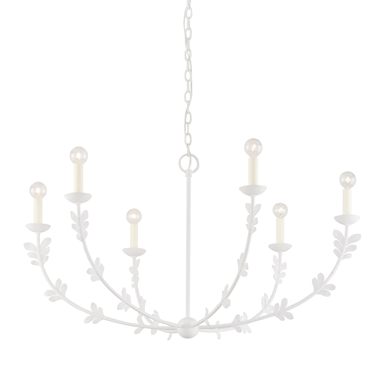 Aviva 6 Light Chandelier 40", Antique White