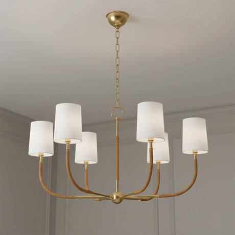 Iris 6 Light Chandelier 34" for Transitional home with White walls