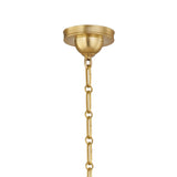 Avery 6 Light Extra Large Pendant 28", Off White with Aged Brass