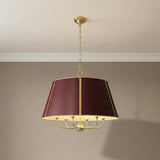 Avery 6 Light Extra Large Pendant 28", Bordeaux with Aged Brass