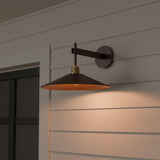 Emeri LED Outdoor Wall Light, Medium Bronze with Vintage Brass Accents