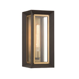Wesley Outdoor Wall Light, Medium 17" Bronze with Vintage Brass Accents