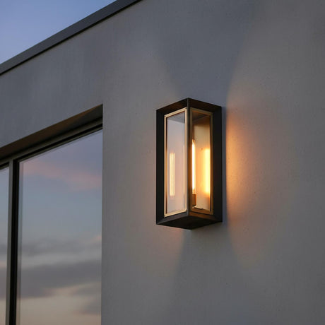 Wesley Outdoor Wall Light, Large 21" Bronze with Vintage Brass Accents