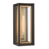 Wesley Outdoor Wall Light, Large 21" Bronze with Vintage Brass Accents