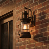 Edgar Outdoor Wall Light, Medium 18" Bronze for Farmhouse home with Brown Brick