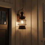 Edgar Outdoor Wall Light, Large 22" Bronze for Farmhouse home with White Board and Batten