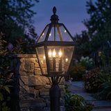 Ashford Outdoor Post Light, Medium 27" Black for Traditional home with Stone Siding