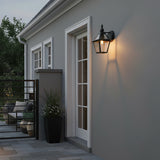 Ashford Outdoor Wall Light, Extra Small 13" Black for Transitional home with Gray Siding