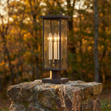 Sullivan Post Light, Bronze for Transitional home with Stone