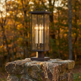 Sullivan Post Light, Bronze for Transitional home with Stone
