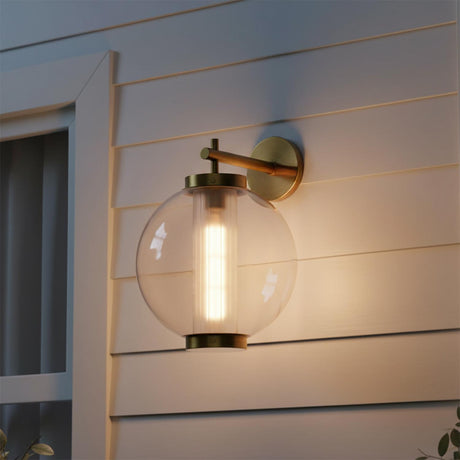 Rogers Outdoor Wall Light, 18" Vintage Brass