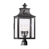 Bedford Outdoor Post Light, Large 24" Antique Black Iron