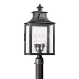 Bedford Outdoor Post Light, Large 24" Antique Black Iron