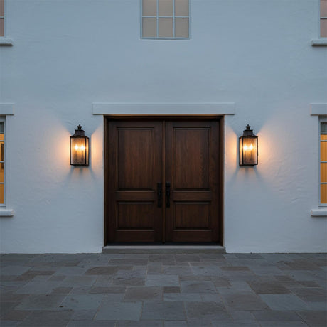 Bedford Outdoor Wall Light, Medium 21" Antique Black Iron