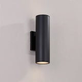 Beck Outdoor Cylinder Wall Light, 15" Black