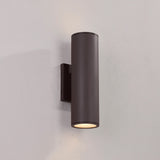 Beck Outdoor Cylinder Wall Light, 15" Bronze