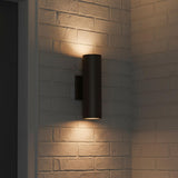 Beck Outdoor Cylinder Wall Light, 15" Bronze