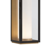 Waverly LED Outdoor Wall Light, Medium 23" Black with Vintage Brass Accents