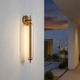 Marcy LED Outdoor Wall Light, 21" Vintage Brass