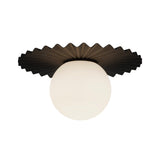 Lydia Flush Mount 12", Black and Opal Glass