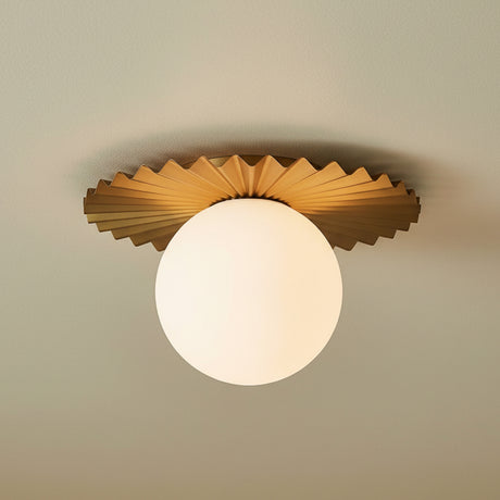 Lydia Flush Mount 14" for Modern home with Warm Beige Painted Walls