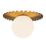 Lydia Flush Mount 14", Brushed Brass and Opal Glass