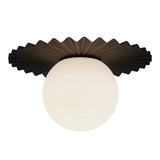 Lydia Flush Mount 14", Black and Opal Glass