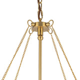 Trudy 4 Light Extra Large Pendant 33", Brushed Brass with Fabric Shade