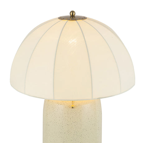 Trudy Table Lamp, Cream with Brass Accents