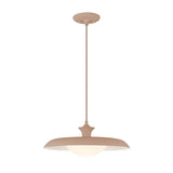 Mabel Metal Pendant 15", Blush with Opal Glass