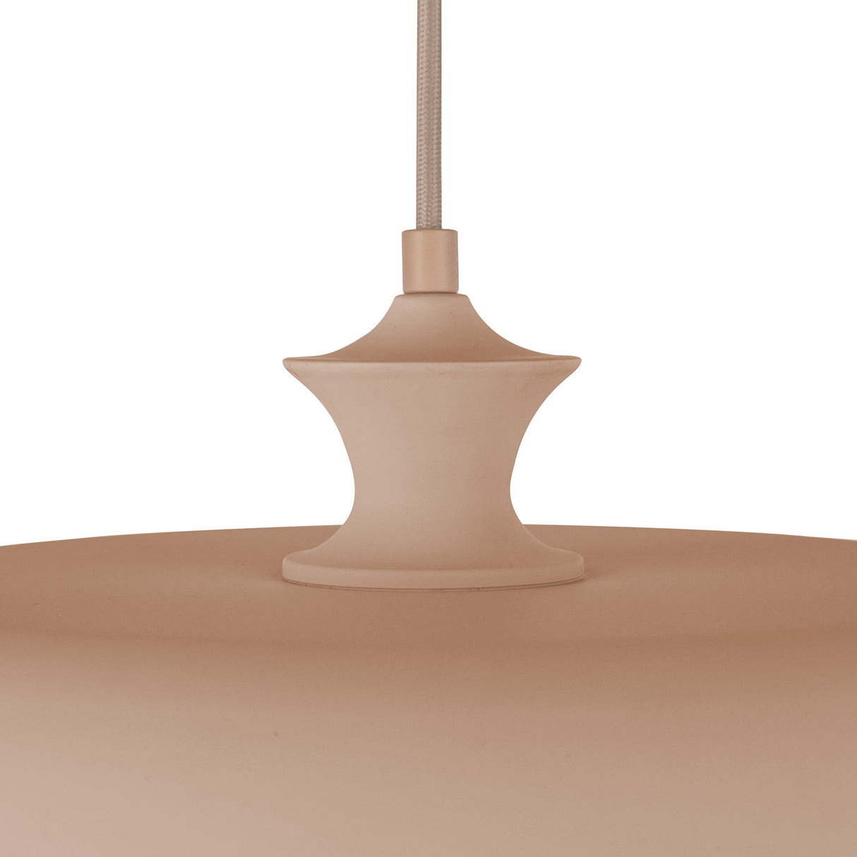 Mabel Metal Pendant 15", Blush with Opal Glass