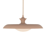 Mabel Metal Pendant 15", Blush with Opal Glass