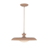 Mabel Metal Pendant 15", Blush with Opal Glass