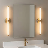 Orville LED Vanity Light 24", Brushed Brass for Modern home with Beige walls