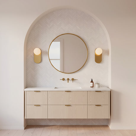 Enzo Wall Sconce 13" for Modern home with Warm Beige Wood