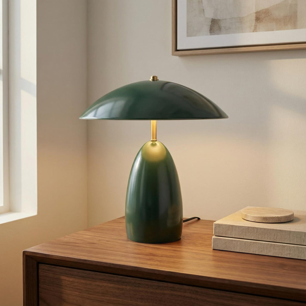 Aubrey LED Table Lamp 14", Hunter Green