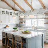 Solene Pendant 16", White and Opal Glass for Modern Farmhouse home with White Shiplap