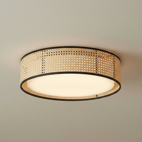 Amaris LED Flush Mount 16" for Modern home with Beige Wood