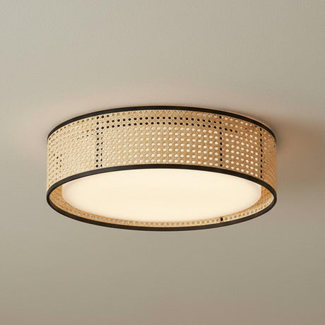 Amaris Medium LED Flush Mount 16", Cane with Black Accents