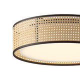 Amaris LED Flush Mount 16", Cane with Black Accents