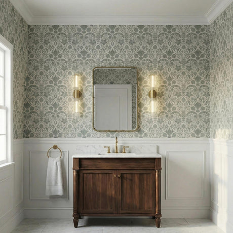 Orion 2 Light Wall Sconce 25", Aged Brass