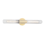 Orion 2 Light Wall Sconce 25", Aged Brass