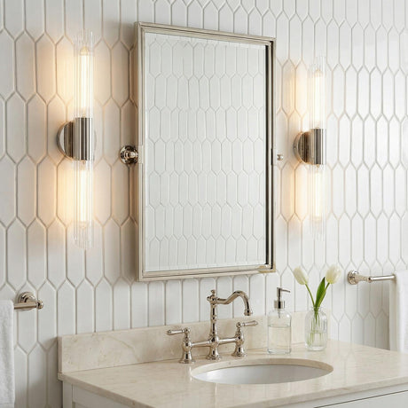 Orion 2 Light Wall Sconce 25", Polished Nickel