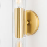 Orion 2 Light Wall Sconce 25", Aged Brass
