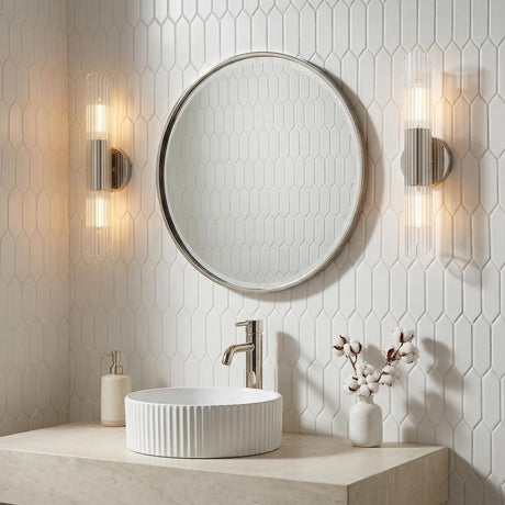 Orion 2 Light Wall Sconce 17", Polished Nickel