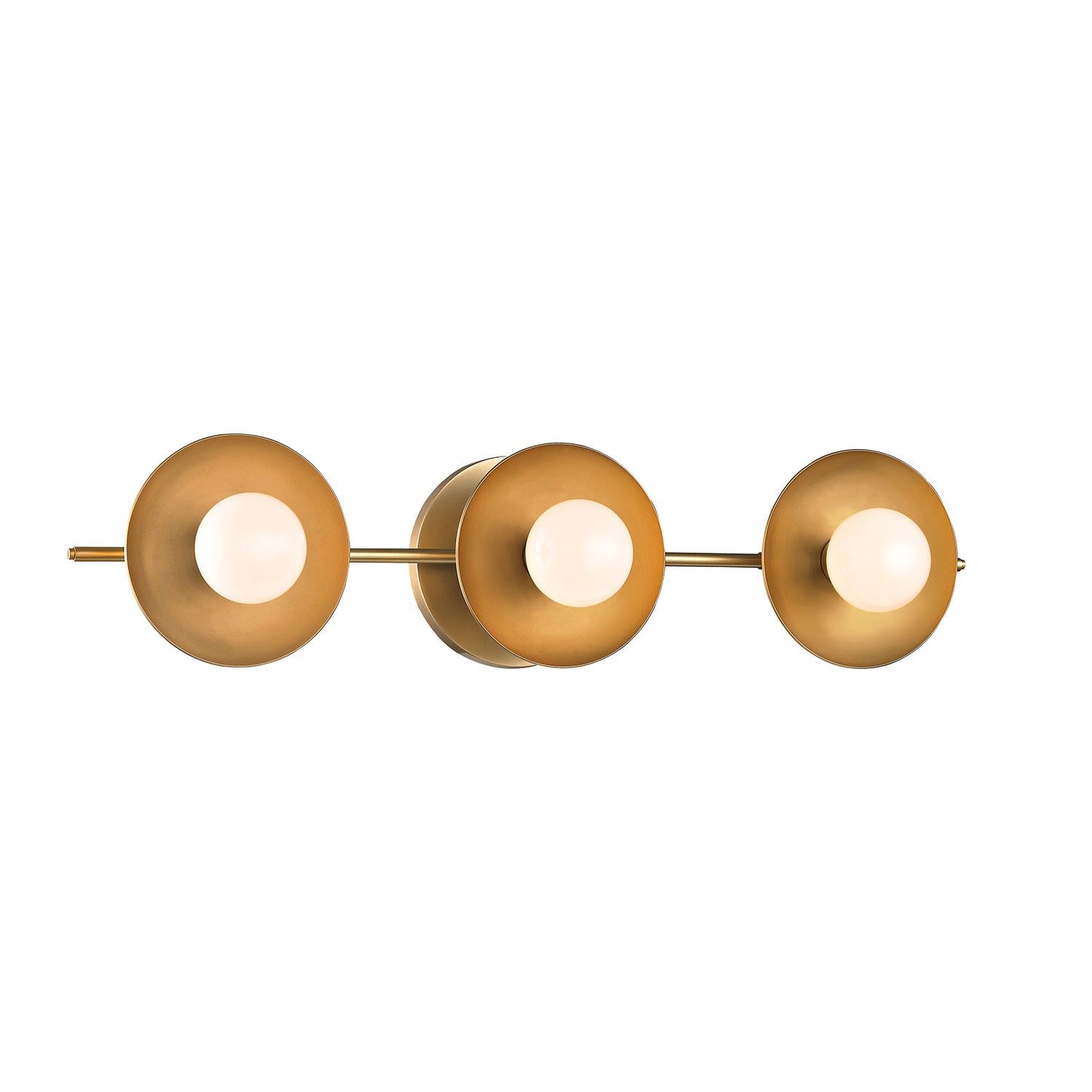Liam 3 Light Vanity, Aged Brass