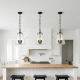 Addison Medium Pendant 11, Matte Black for Modern Farmhouse home with White Siding